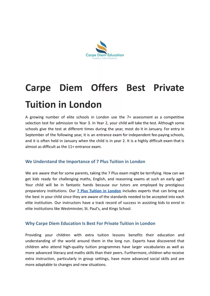 carpe diem offers best private
