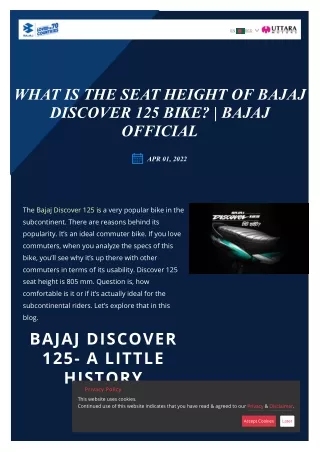 Discover 125 seat height