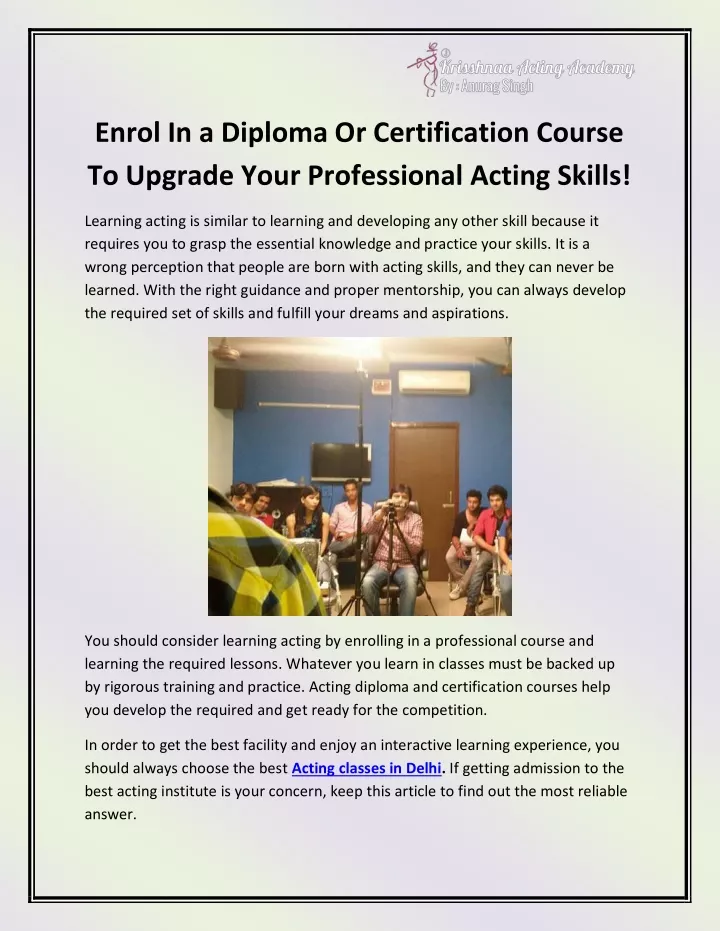enrol in a diploma or certification course