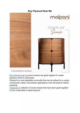 Buy Plywood Near Me