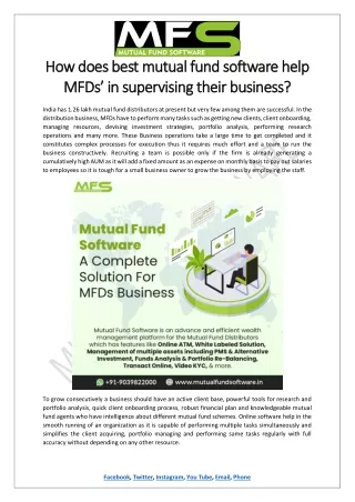 how does how does best mfds mfds in