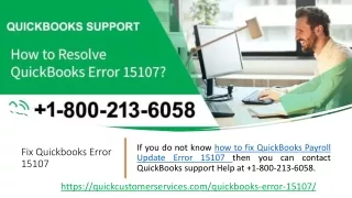 How to Fix QuickBooks Error 15107 - Payroll Update Error  1-800-213-6058