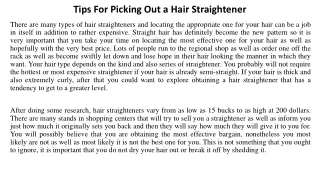 Tips For Picking Out a Hair Straightener