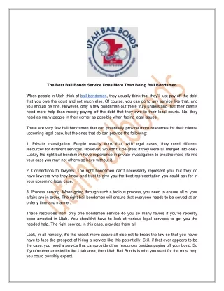 The Best Bail Bonds Service Does More Than Being Bail Bondsmen