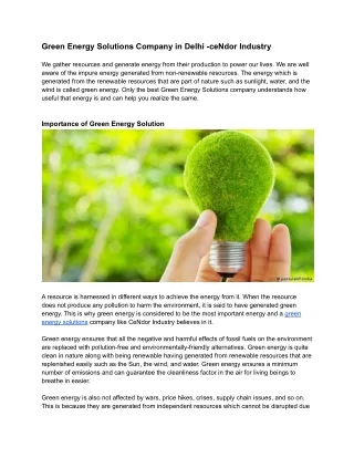 Green Energy Solutions Company