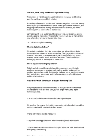 the who what why and how of digital marketing