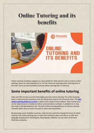 online tutoring nowadays happens on many