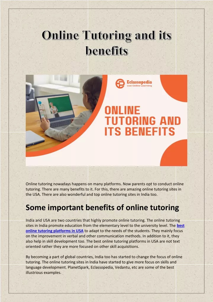 online tutoring nowadays happens on many