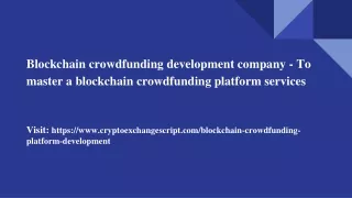 Blockchain crowdfunding development company