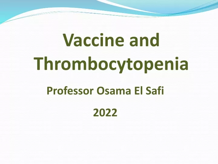 vaccine and thrombocytopenia