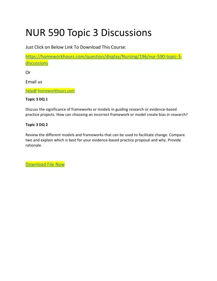 nur 590 topic 3 discussions