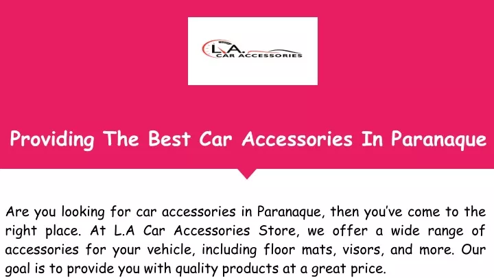 providing the best car accessories in paranaque