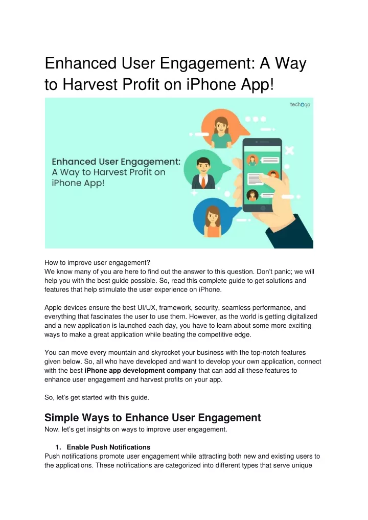 enhanced user engagement a way to harvest profit