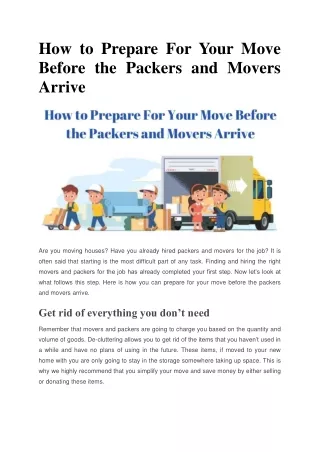 how to prepare for your move before the packers