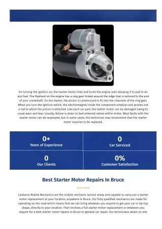 Best Starter Motor Repairs In Bruce