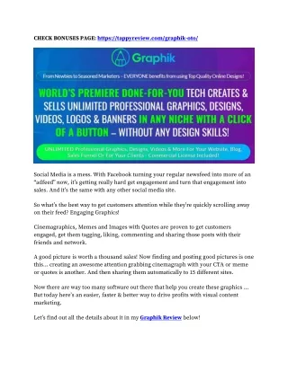 GRAPHIK Review & Mega 1,600 Bonuses Value At $853,968