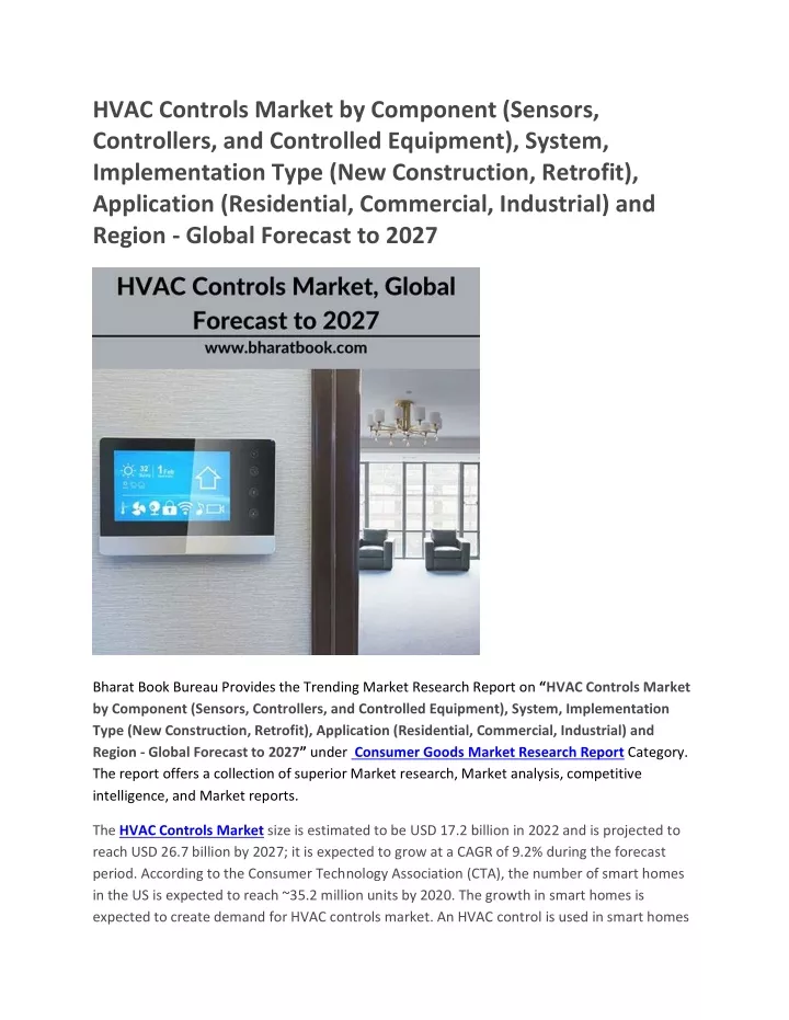 hvac controls market by component sensors