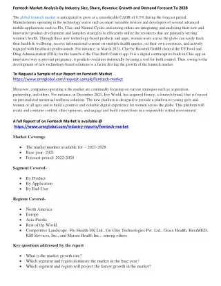 femtech market analysis by industry size share