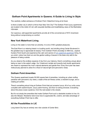 gotham point apartments in queens a guide