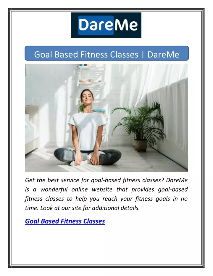 goal based fitness classes dareme