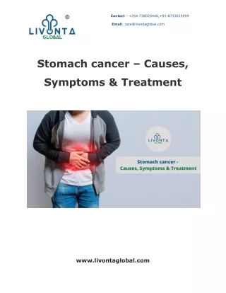 Stomach cancer – Causes, Symptoms & Treatment