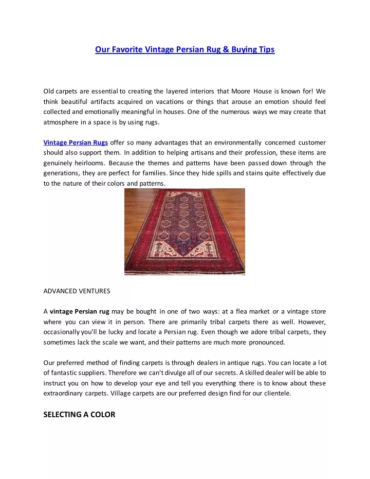 our favorite vintage persian rug buying tips