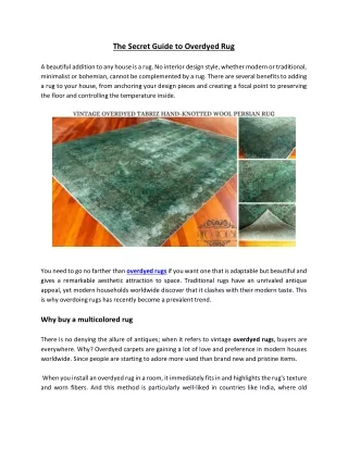 the secret guide to overdyed rug
