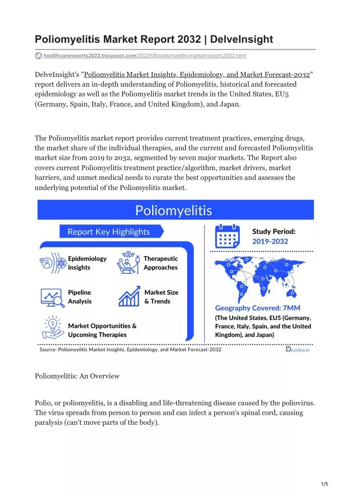 poliomyelitis market report 2032 delveinsight