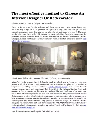 Design advice from Nobili Interior Design with quality Italian furniture