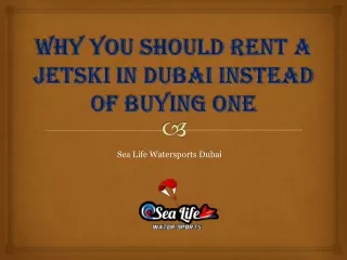 Why You Should Rent A Jetski In Dubai Instead Of Buying One