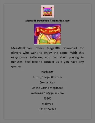 Mega888 Download  Mega888k
