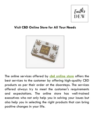 Visit CBD Online Store for All Your Needs