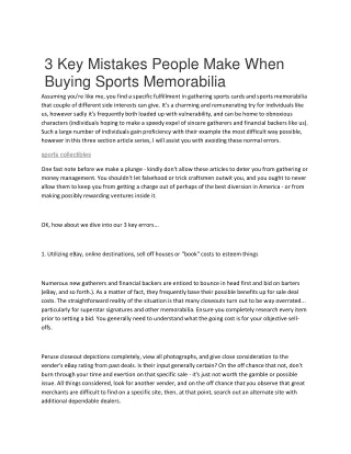 3 key mistakes people make when buying sports