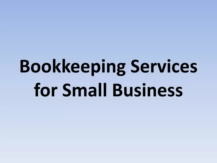 bookkeeping services for small business