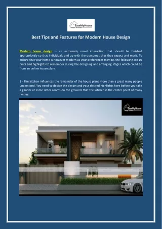 best tips and features for modern house design
