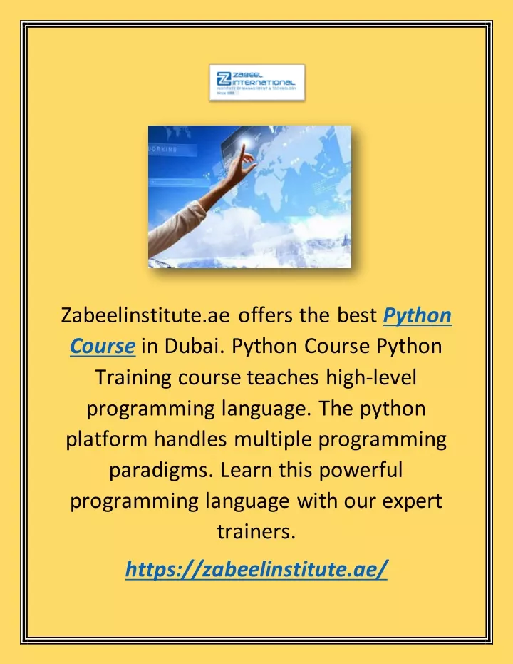 zabeelinstitute ae offers the best python course