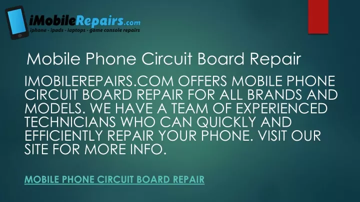 mobile phone circuit board repair