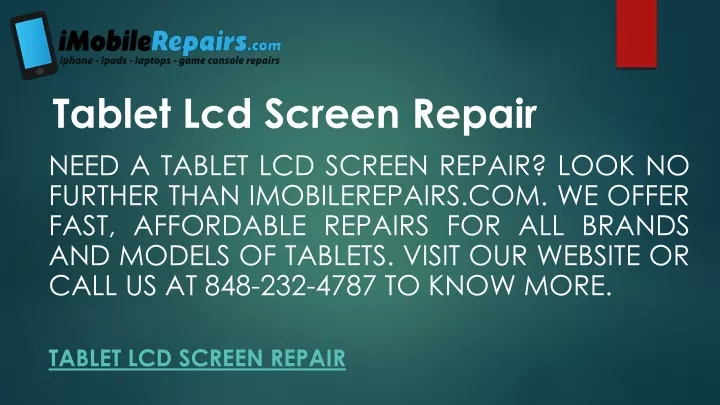 tablet lcd screen repair