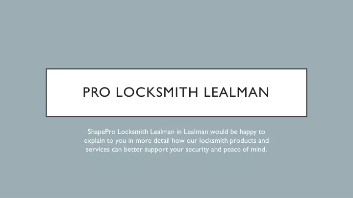 pro locksmith lealman