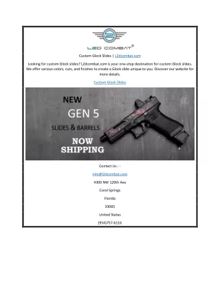 Custom Glock Slides | L2dcombat.com
