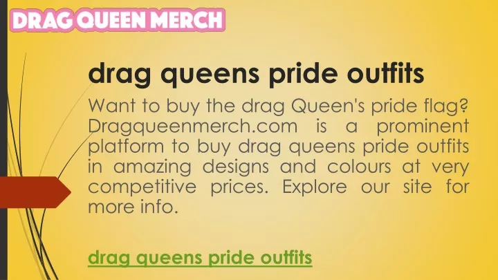 drag queens pride outfits