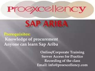 Online Classes For SAP Ariba By Proexcellency