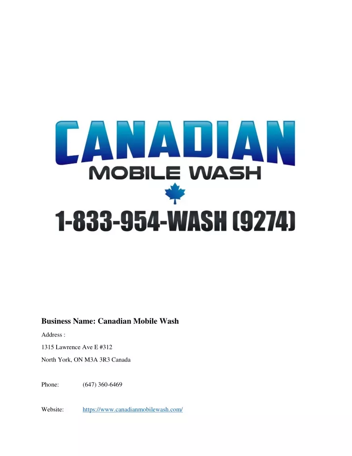 business name canadian mobile wash