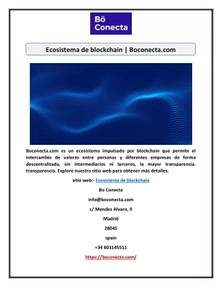 ecosistema de blockchain boconecta com
