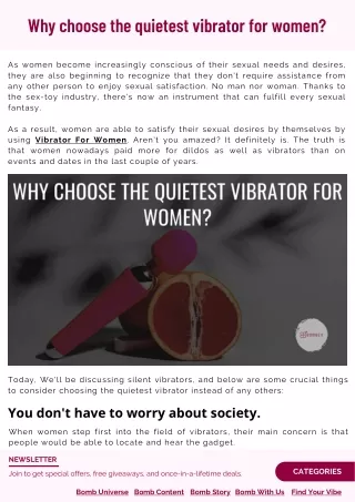 Why choose the quietest vibrator for women