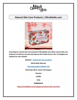 Natural Skin Care Products | Mirahbelle.com