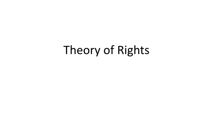 theory of rights