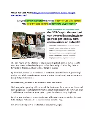 Crypto Memes with PLR and Training Review & Mega 1,600 Bonuses Value At $853,968