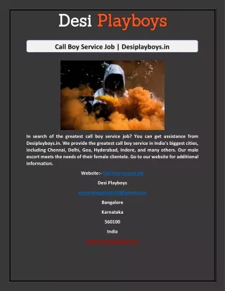 Call Boy Service Job | Desiplayboys.in