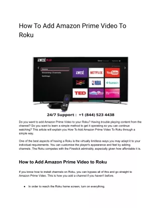 How To Add Amazon Prime Video To Roku